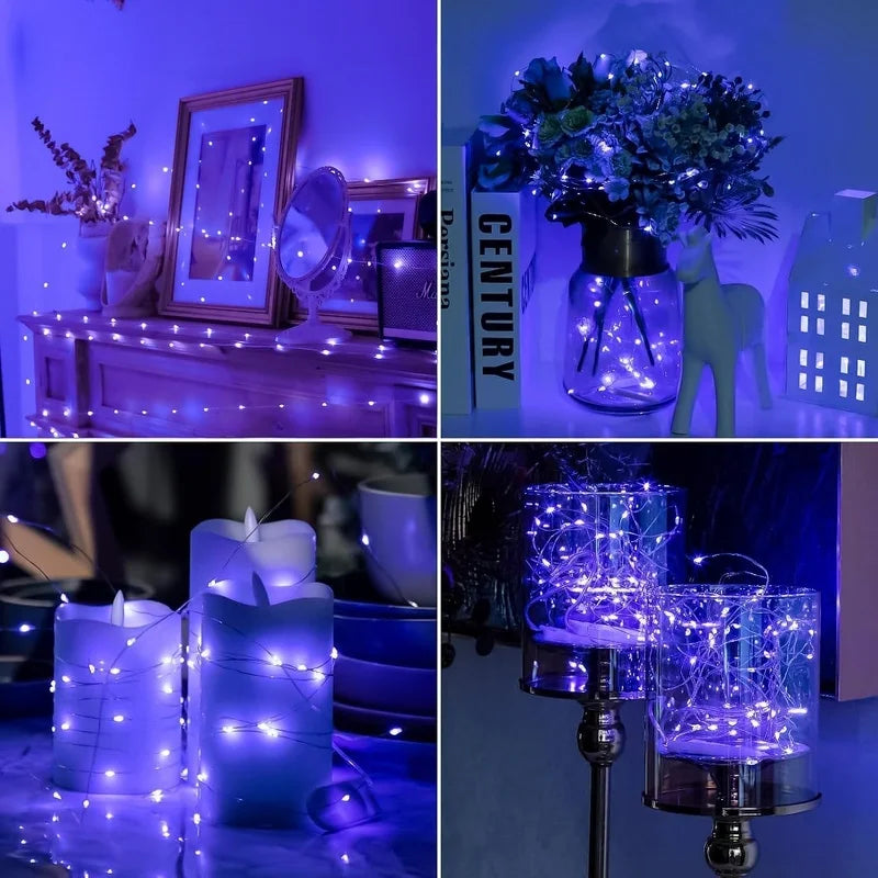 Guirlande Lumineuse LED à Piles — Fil de Cuivre, Déco Salon & Chambre