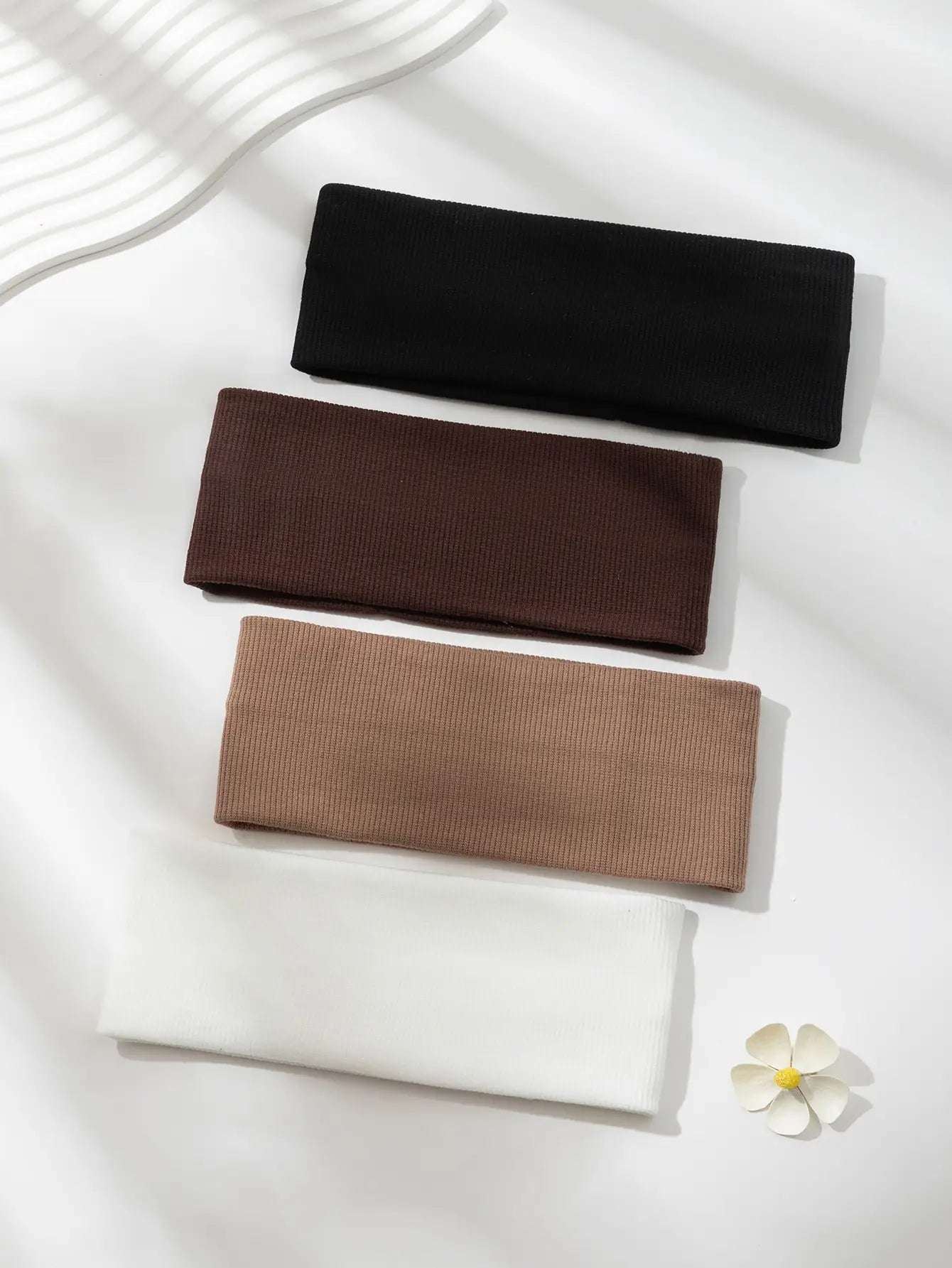 Bandeau Soin Visage Élastique — Lot de 4, Multi-coloris