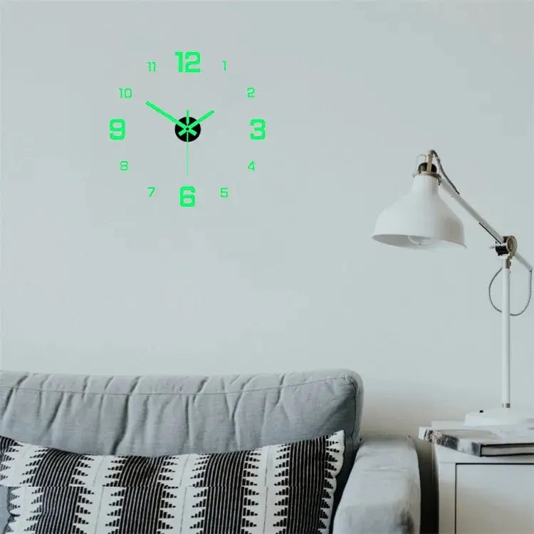Horloge Murale Silencieuse Lumineuse — Chiffres Phosphorescents, Sans Perçage