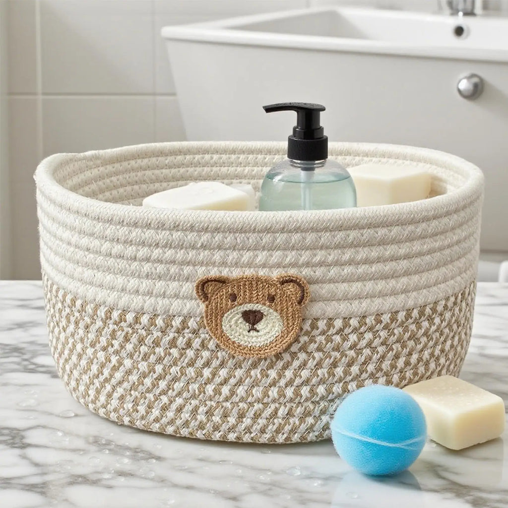 Panier Rangement Corde de Coton — Style Bohème