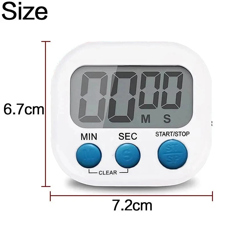 Minuteur cuisine LCD magnétique — Alarme sonore & grand écran