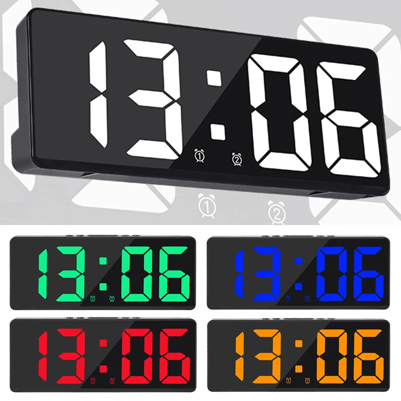 Réveil Digital LED Auto-Dim Température — Chambre
