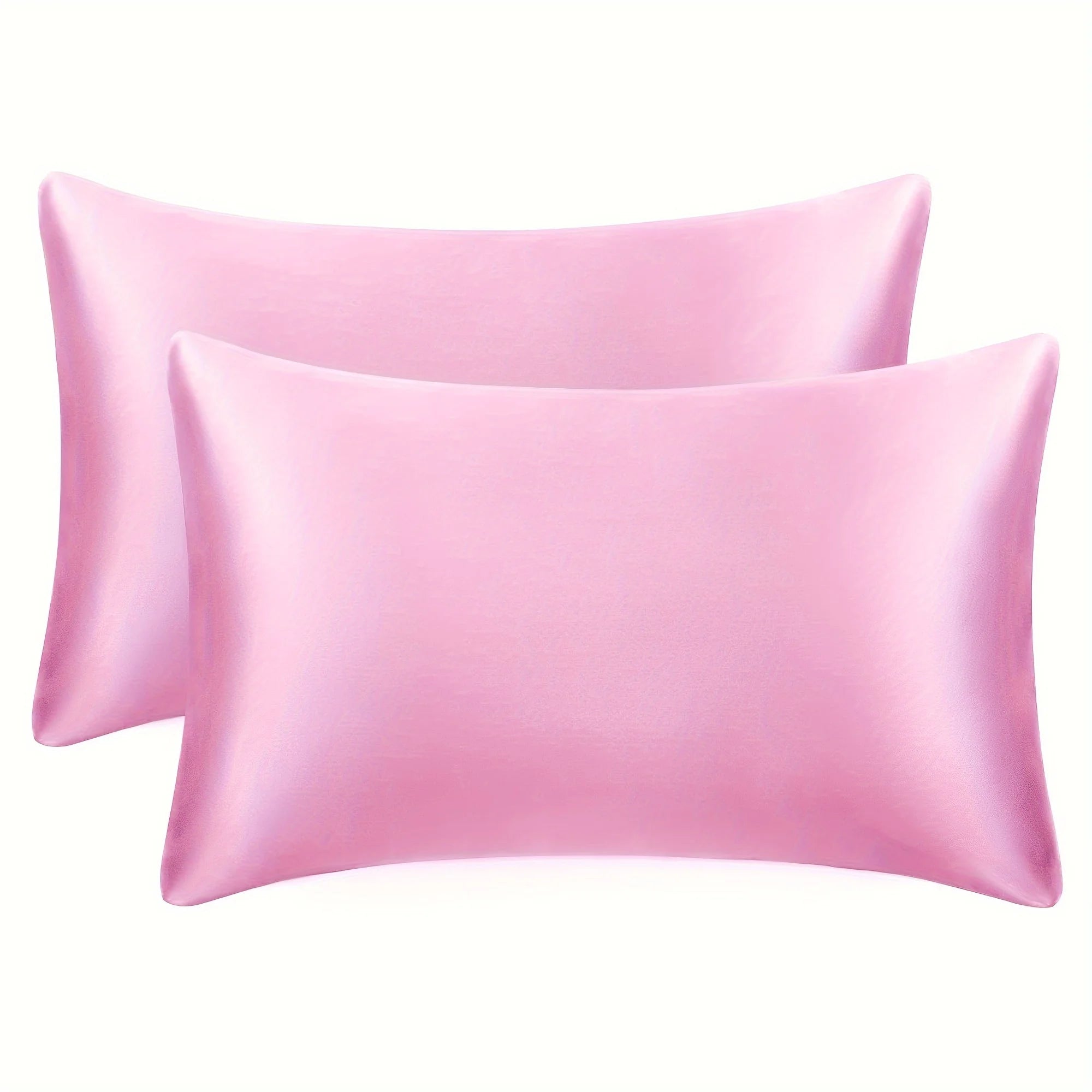 Taie d'Oreiller Satin Paire x2 — Anti-Allergie Fermeture Enveloppe