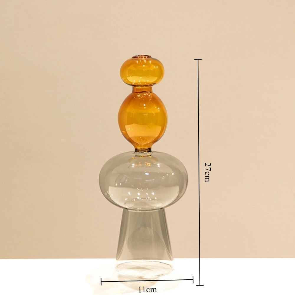 Vase en Verre Coloré Double Couche — Design Minimaliste