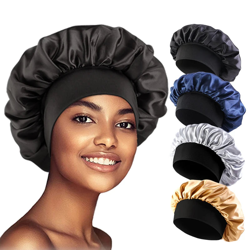Bonnet de nuit en satin — Protection cheveux afro, tresses & locks