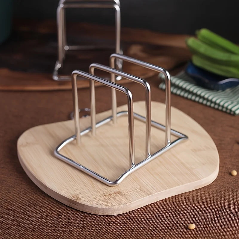 Rangement couvercles & planches — Support inox gain de place