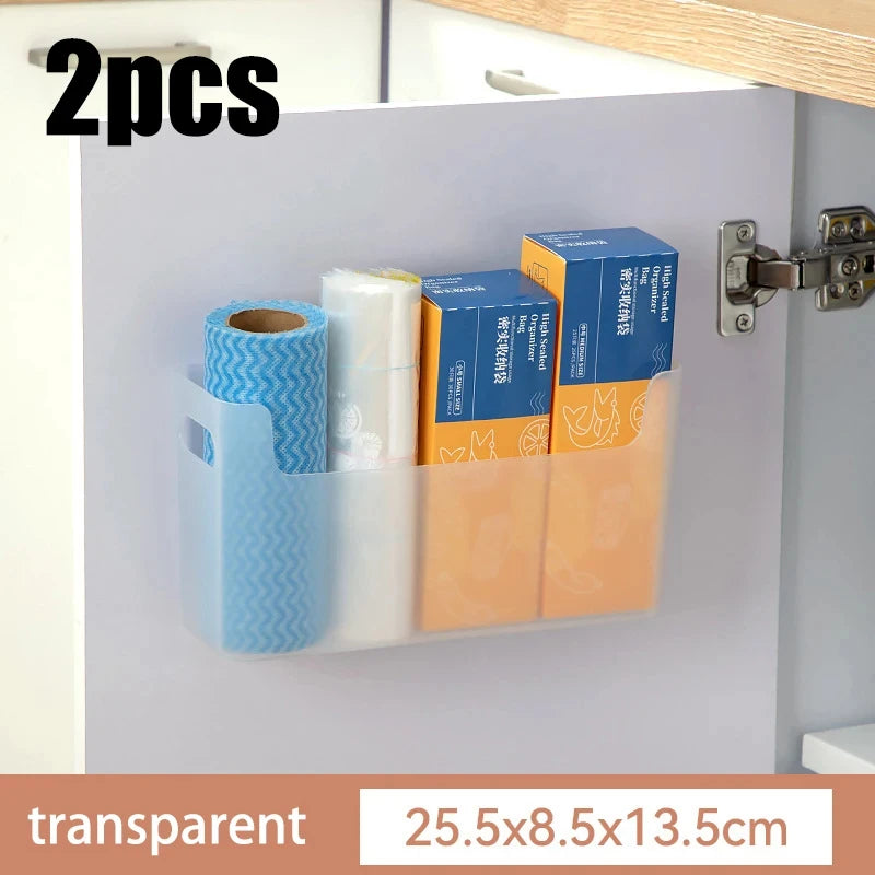Organisateur mural cuisine — Rangement sacs & films alimentaires