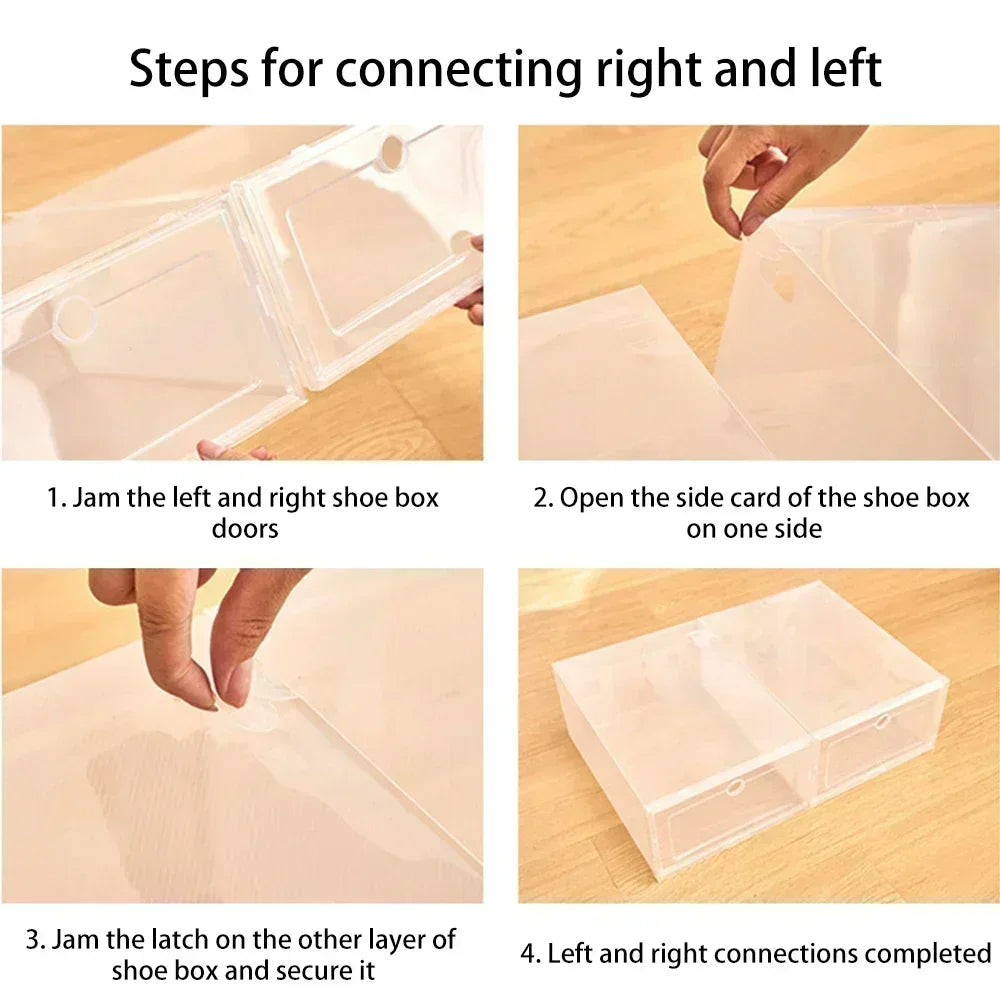 Boîtes à Chaussures Stackables Transparentes 6 Pack