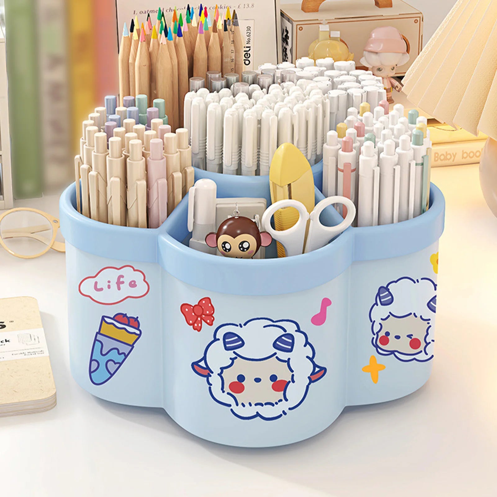 Porte-stylos Rotatif 360° Grande Capacité Bureau