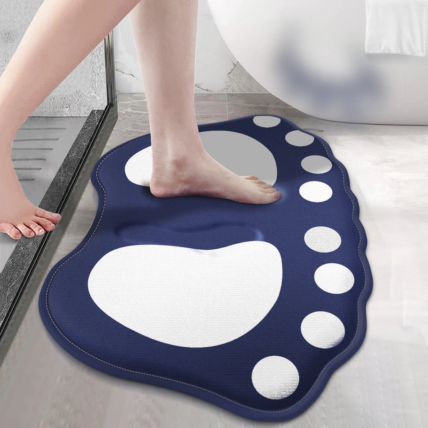 Tapis de Bain Antidérapant — Motif Patte, Absorbant