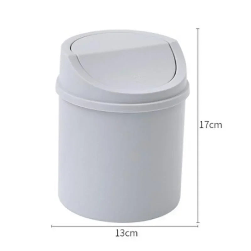 Mini Corbeille Cylindrique Bureau Couvercle