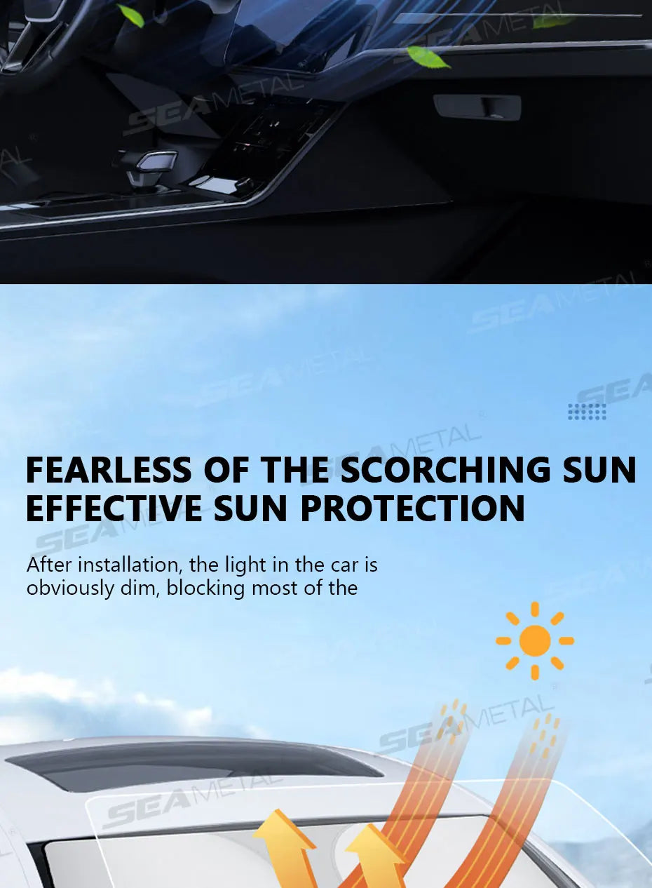Pare-Soleil SEAMETAL Voiture — Protection UV Pliable Taille S/L