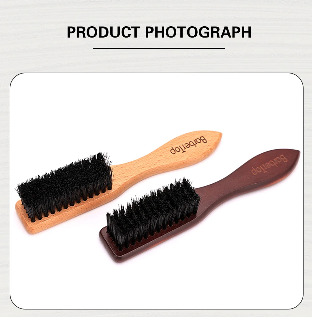Brosse Barbe Barbertop Poils Naturels — Manche Bois