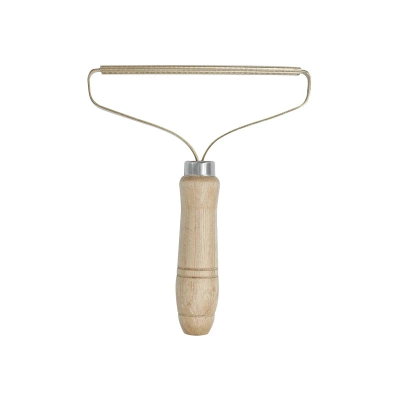 Rouleau Attrape-Poils Portable — Manche Bois Anti-peluches