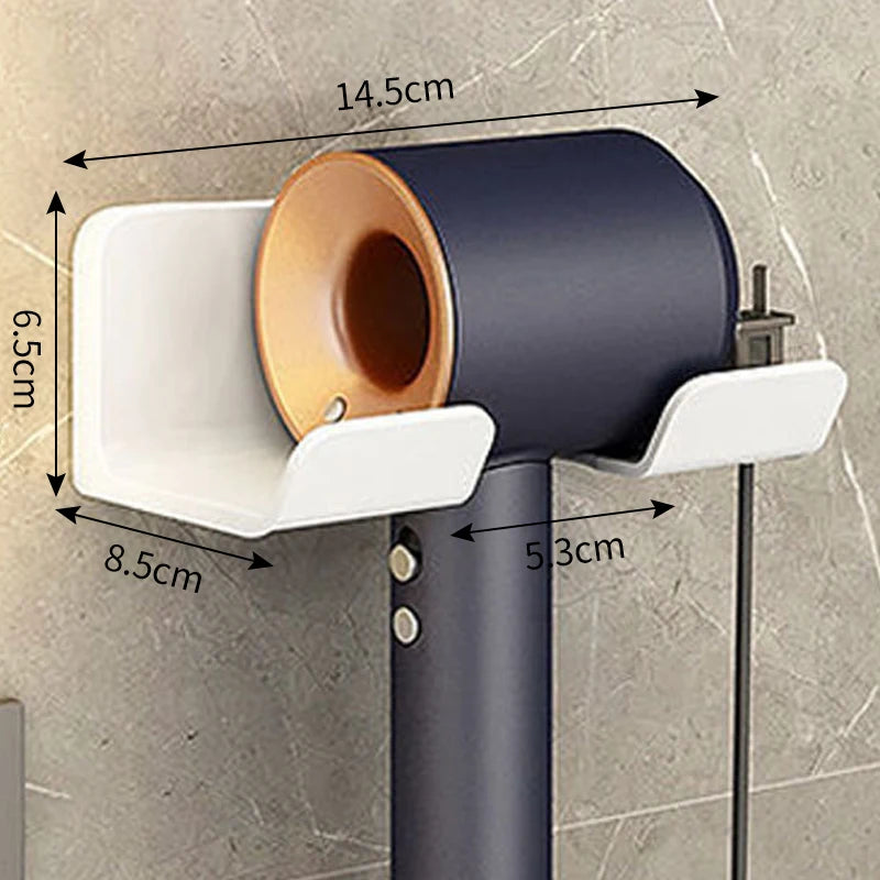Support Sèche-Cheveux Mural — Rangement Salle de Bain Sans Perçage