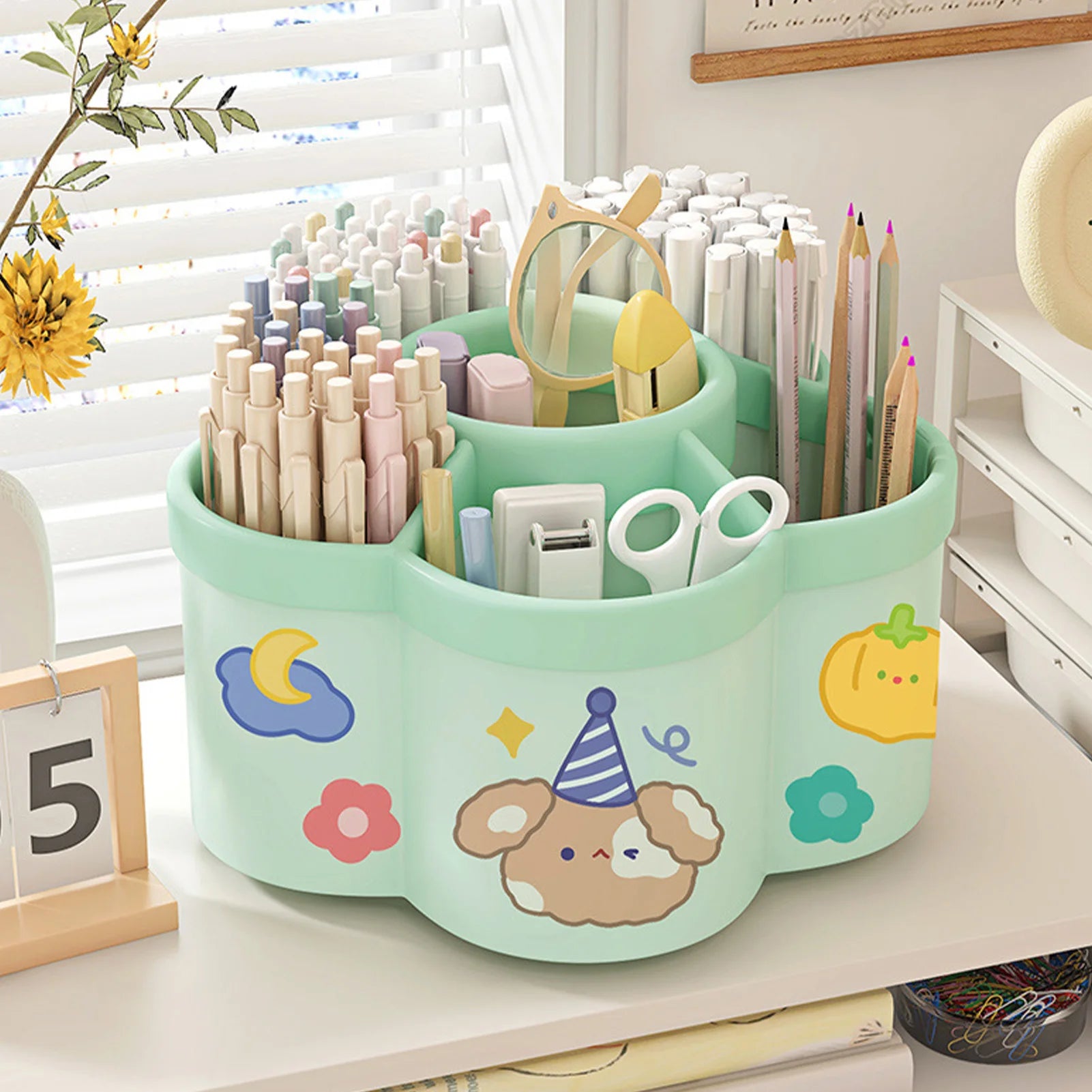 Porte-stylos Rotatif 360° Grande Capacité Bureau