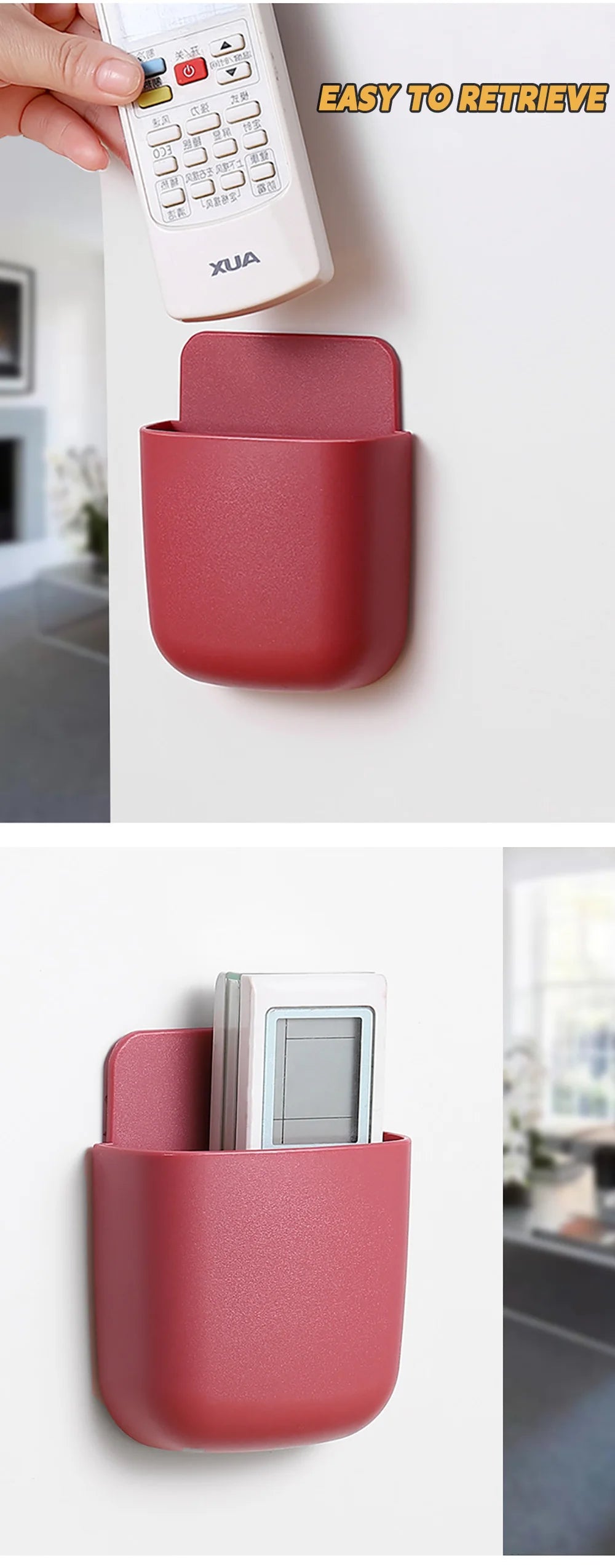 Organisateur mural adhésif — Pochette rangement multi-usages