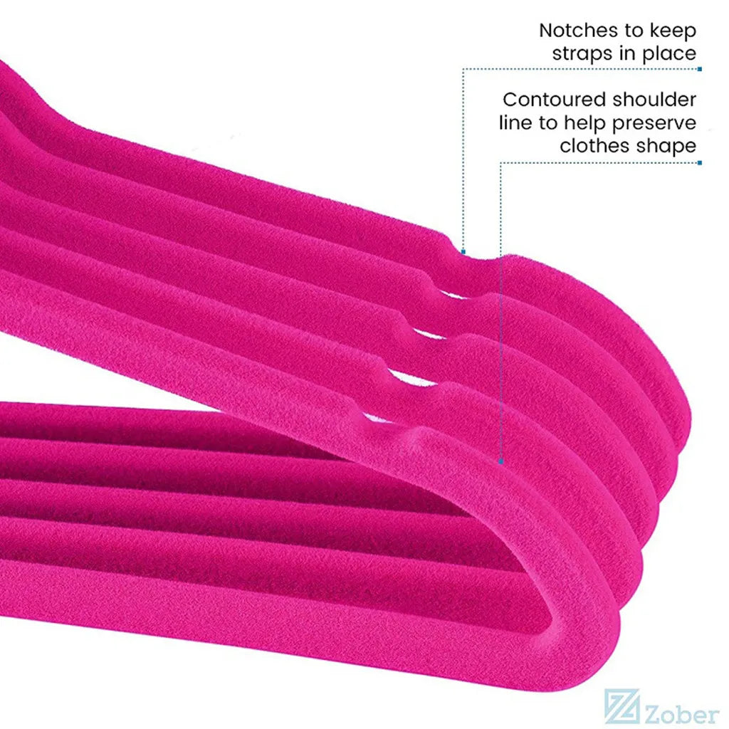 Cintres Velours Antidérapants Ultra-Fins — Lot 10/20/30