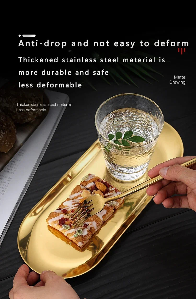 Plateau Inox Doré ou Argenté — Cuisine & Décoration