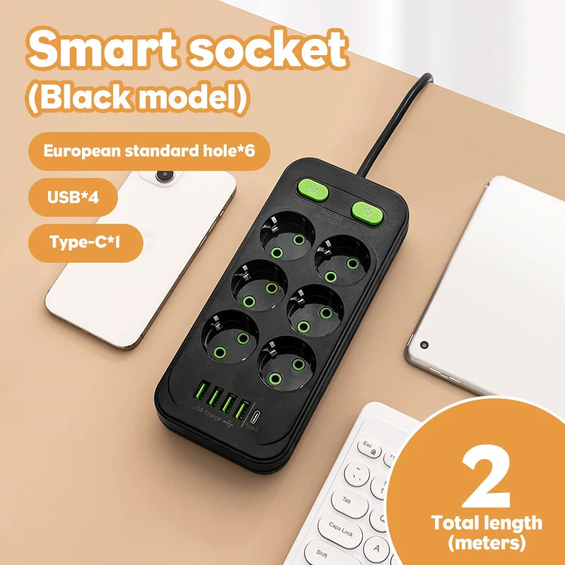 Multiprise Murale Compacte 4 Prises + USB/USB-C