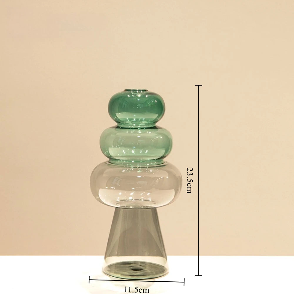 Vase en Verre Coloré Double Couche — Design Minimaliste