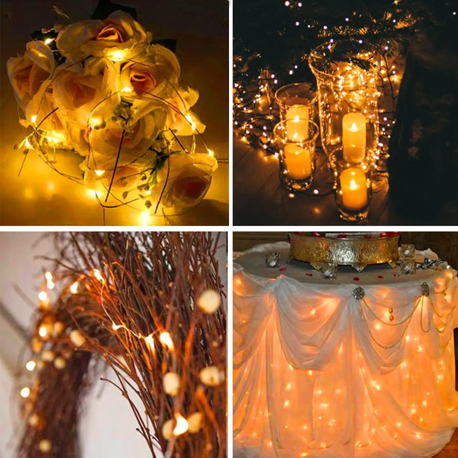Guirlande Lumineuse LED à Piles — Fil de Cuivre, Déco Salon & Chambre
