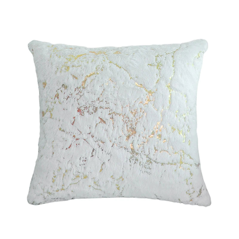 Housse de Coussin 43x43cm Imprimé Nordique Doré