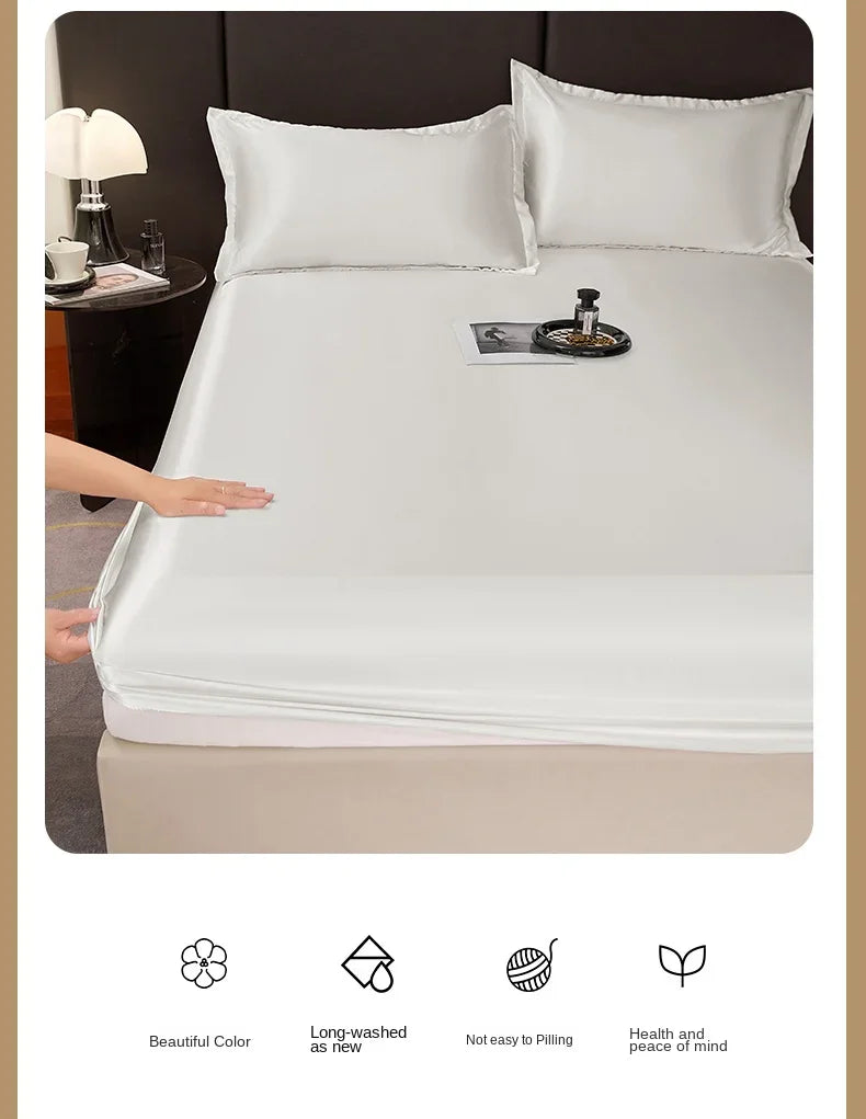 Drap Housse Satin Rayon — Style Hôtel Multi-Tailles