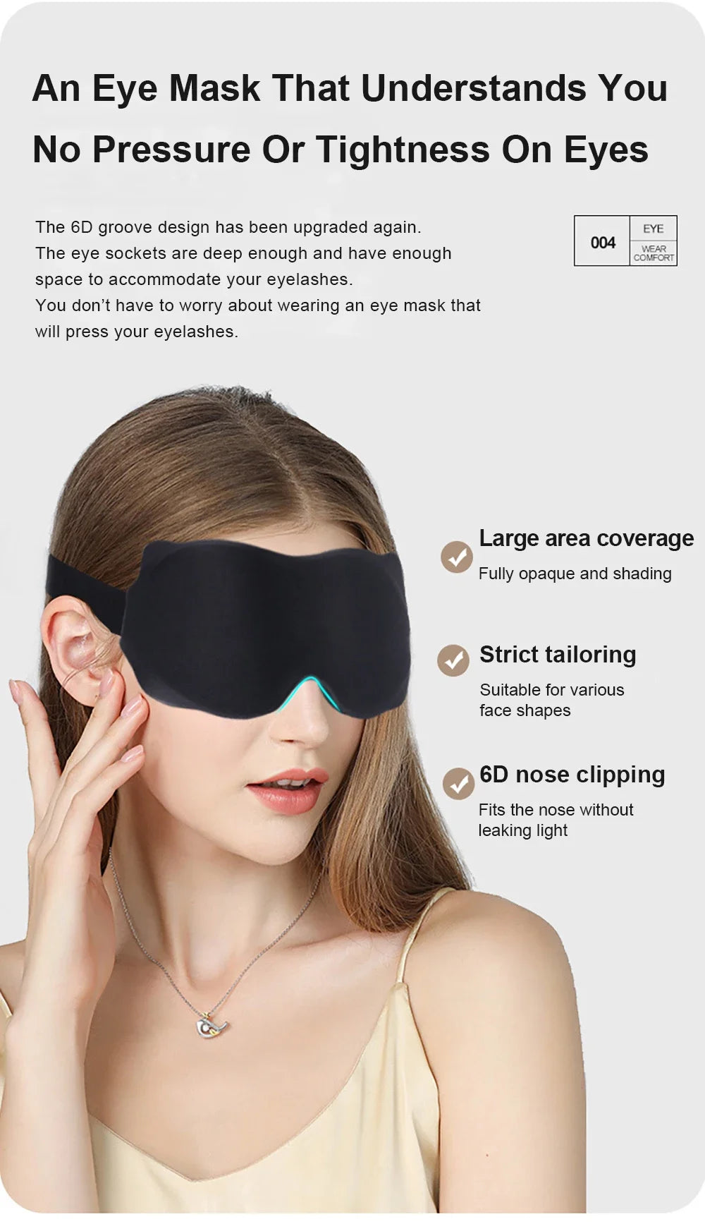 Masque de Nuit 3D Rembourré Anti-Lumière — 5 Coloris