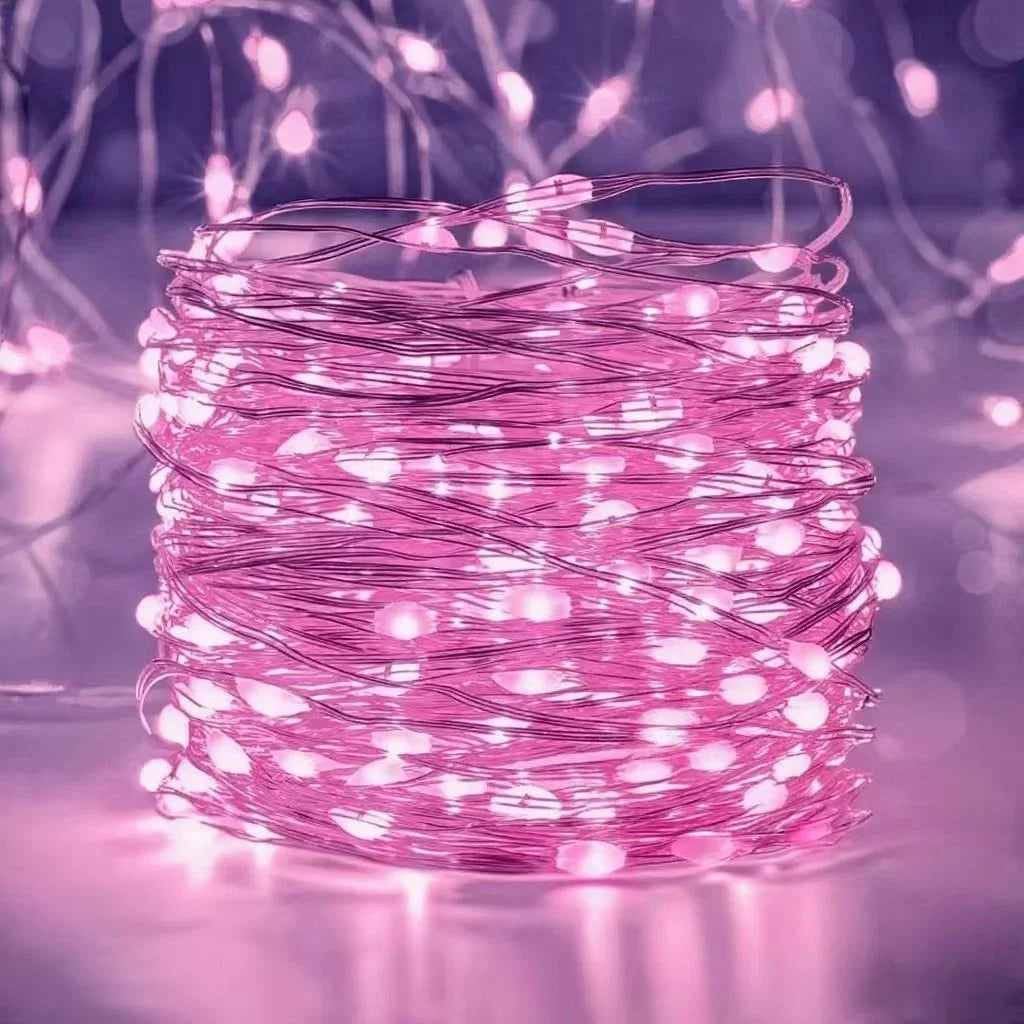 Guirlande Lumineuse LED à Piles — Fil de Cuivre, Déco Salon & Chambre