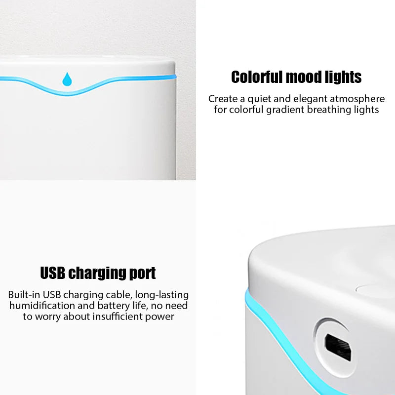 Humidificateur USB 2000ml Double Buse — Chambre & Bureau