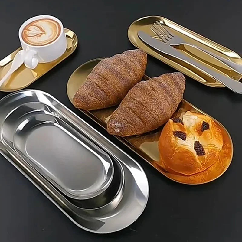Plateau Inox Doré ou Argenté — Cuisine & Décoration