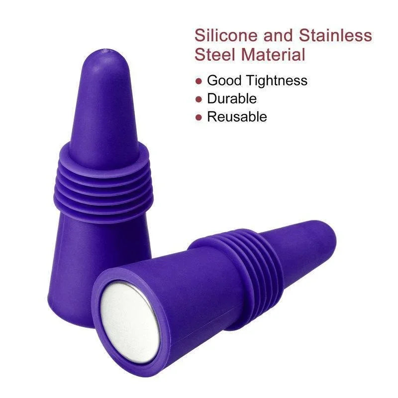 Bouchon Silicone Push Réutilisable — Vin, Bière & Champagne
