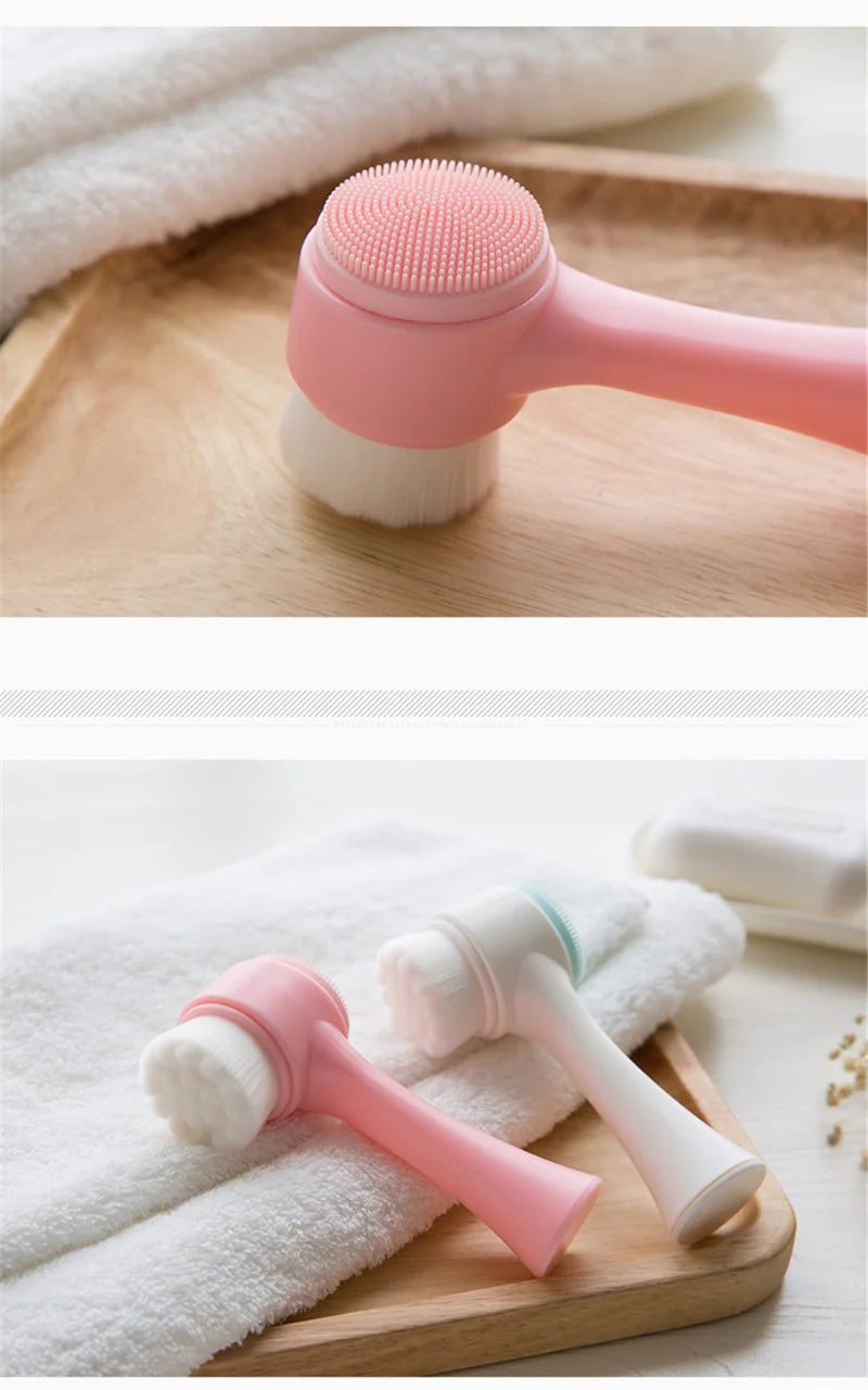 Brosse Nettoyante Visage Silicone — Double Face, Exfoliante