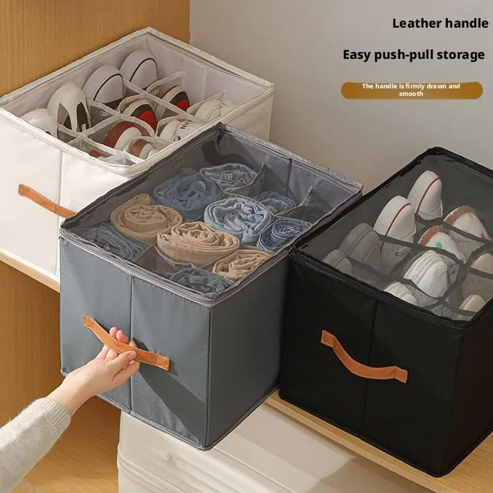 Boîtes à Chaussures Tissu Pliables avec Fenêtre