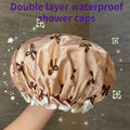Bonnet de Douche Double Couche Imperméable — Motifs Colorés