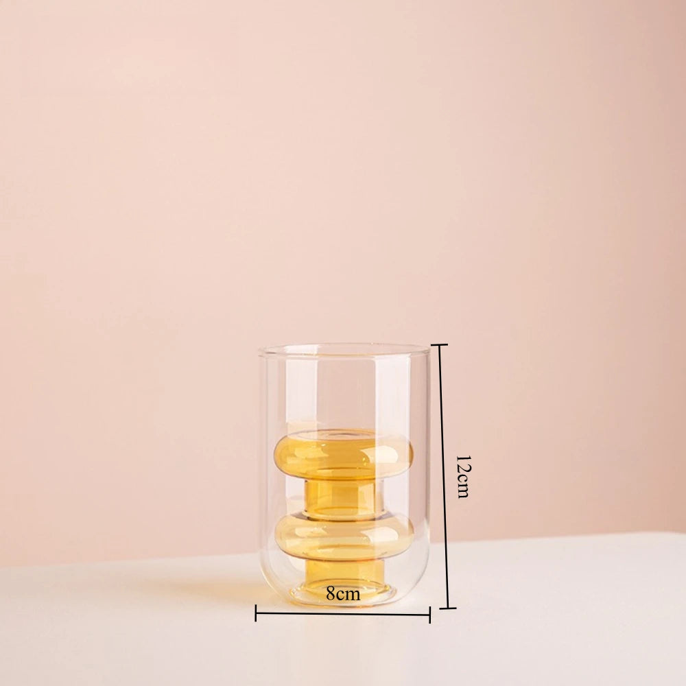 Vase en Verre Coloré Double Couche — Design Minimaliste