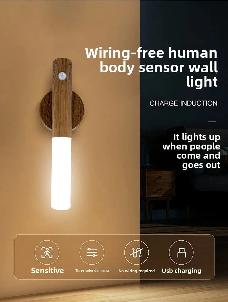 Veilleuse LED USB Rechargeable Magnétique Détecteur