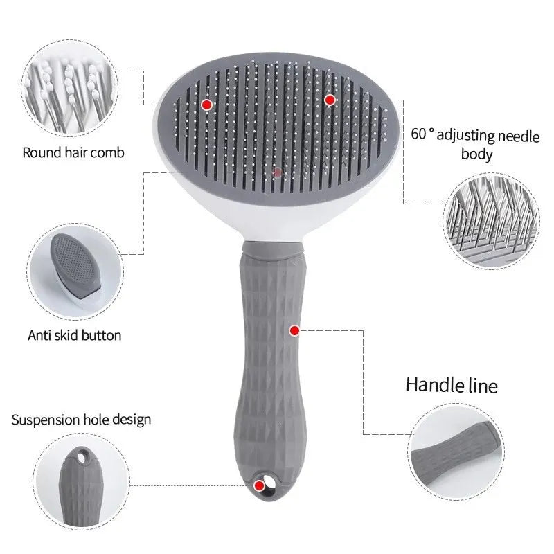 Brosse One-Click Attrape-Poils Animaux — Chien & Chat