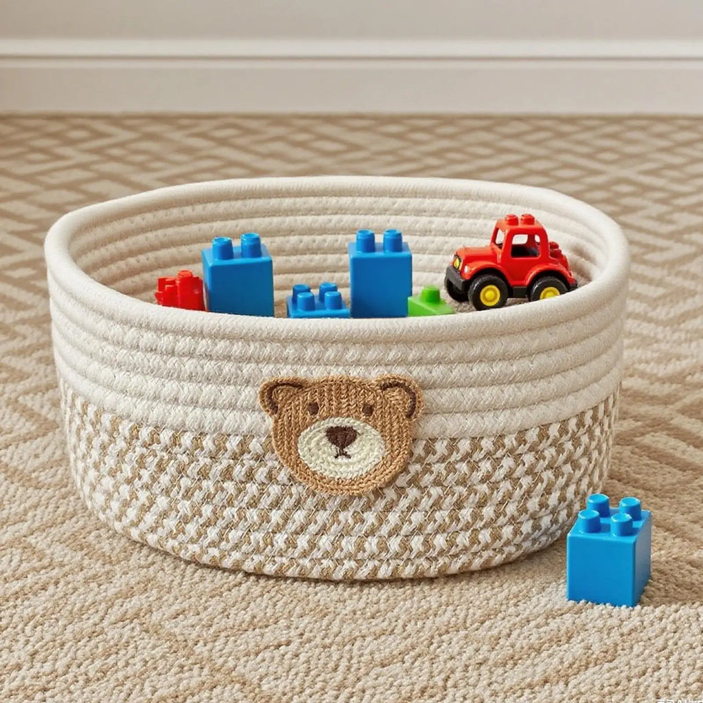Panier Rangement Corde de Coton — Style Bohème