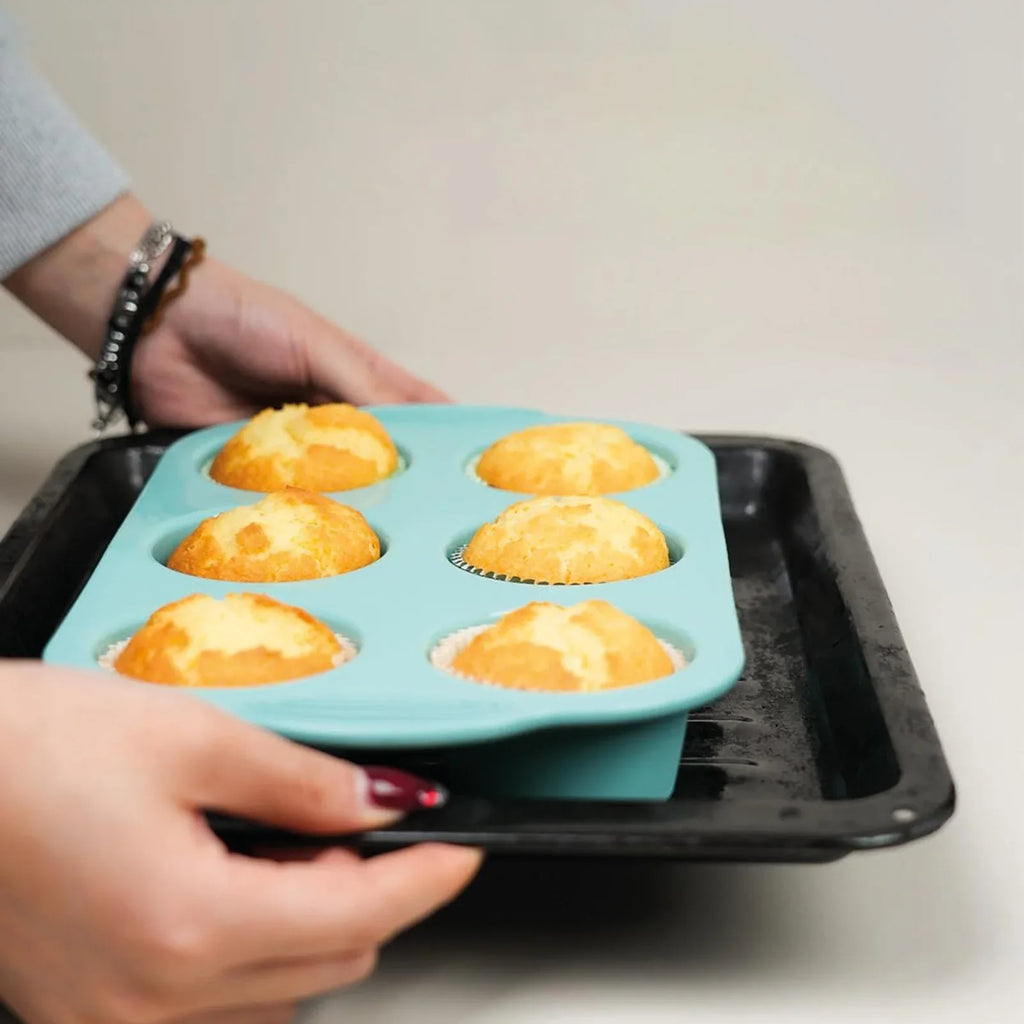 Moule Silicone Muffins & Cupcakes — 6 Cavités Antiadhésif
