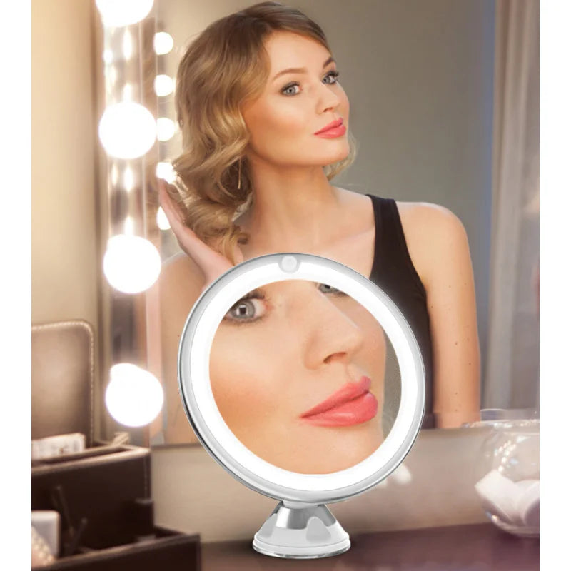 Miroir Grossissant LED Rond 10X — Rasage & Maquillage