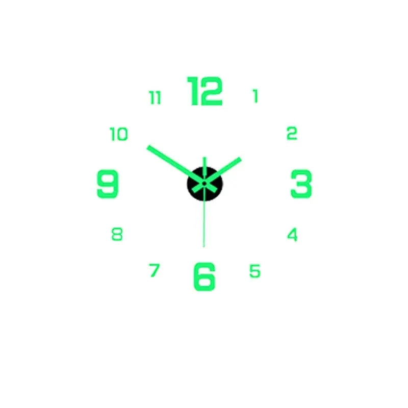 Horloge Murale Silencieuse Lumineuse — Chiffres Phosphorescents, Sans Perçage