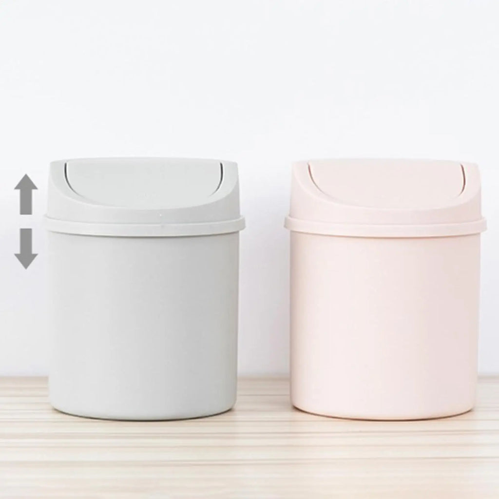Mini Corbeille de Bureau Couvercle Rabattable