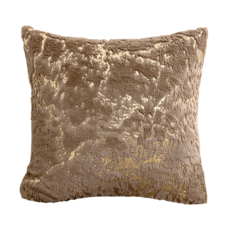 Housse de Coussin 43x43cm Imprimé Nordique Doré