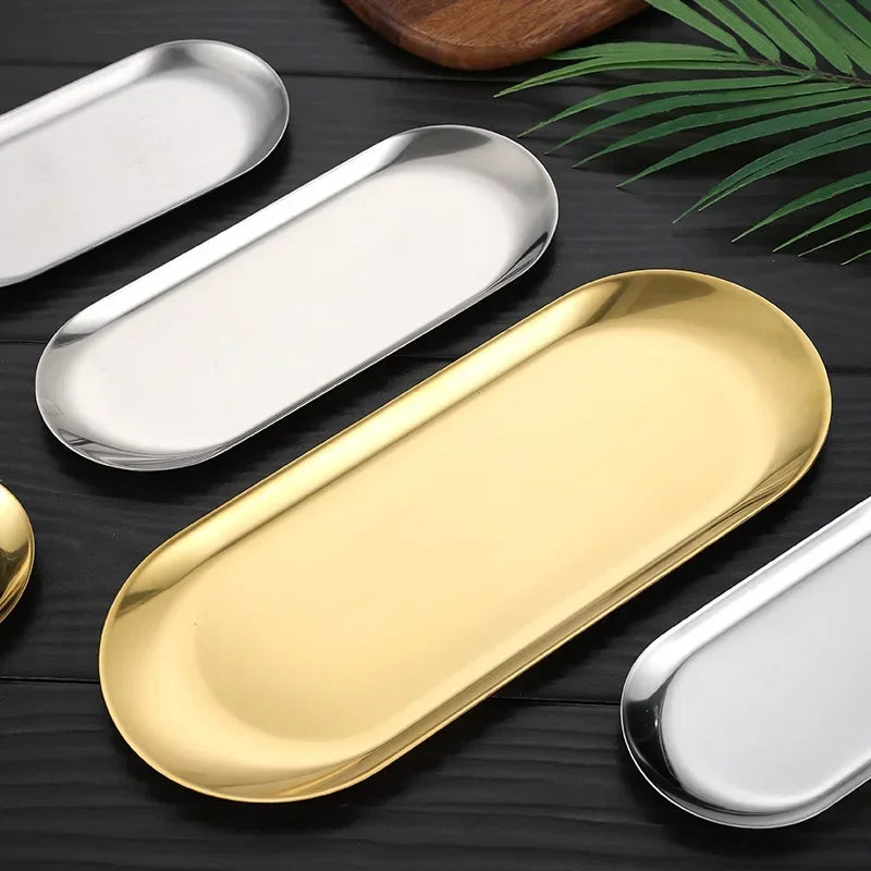 Plateau Inox Doré ou Argenté — Cuisine & Décoration