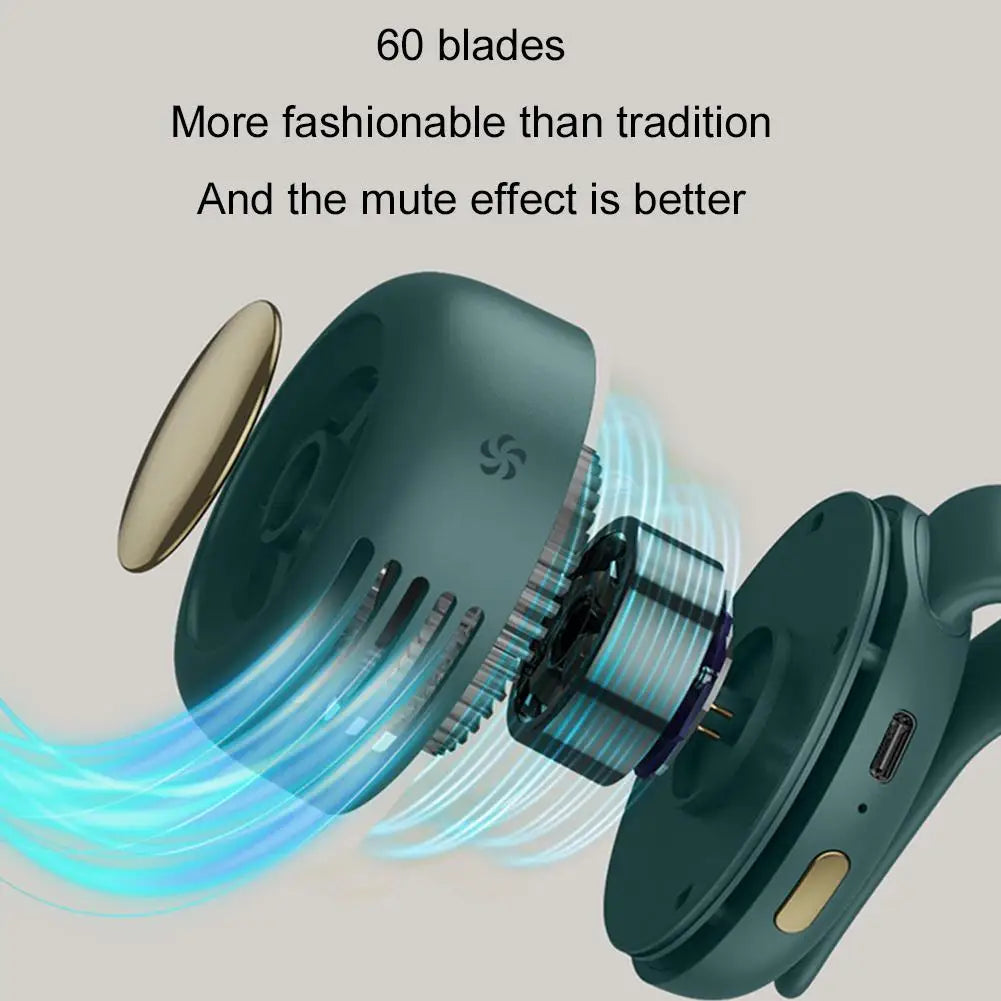 Ventilateur Portable Sans Pales — Clip Ceinture & Cou, 3 Vitesses