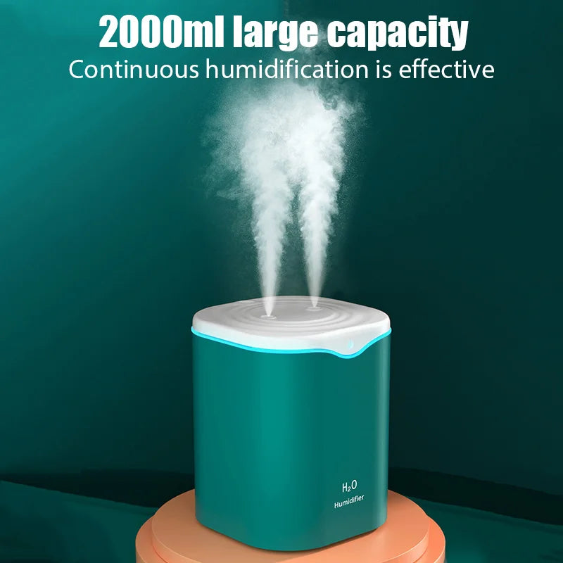 Humidificateur USB 2000ml Double Buse — Chambre & Bureau