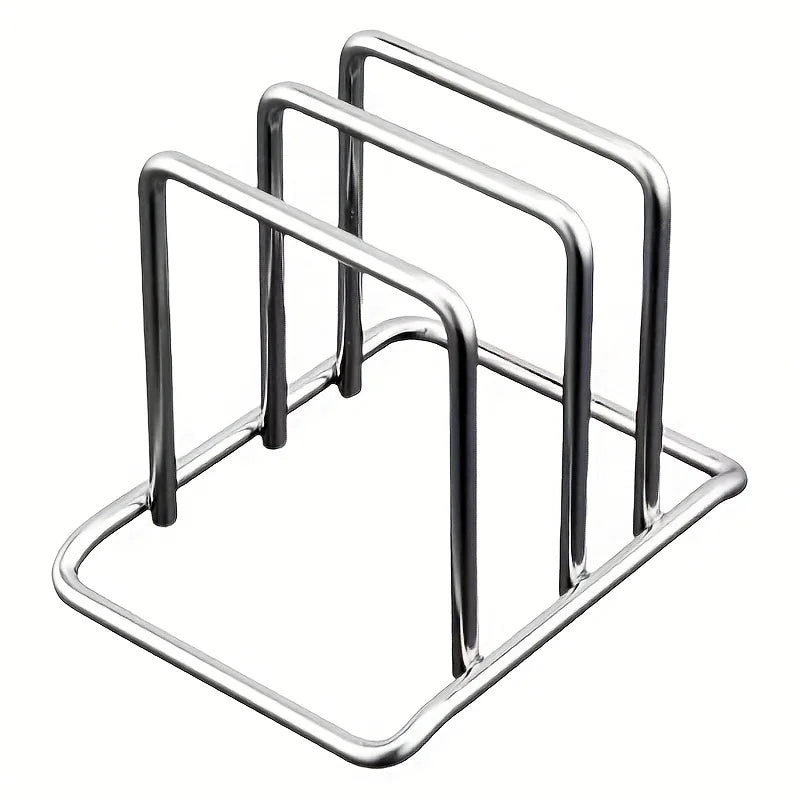 Rangement couvercles & planches — Support inox gain de place