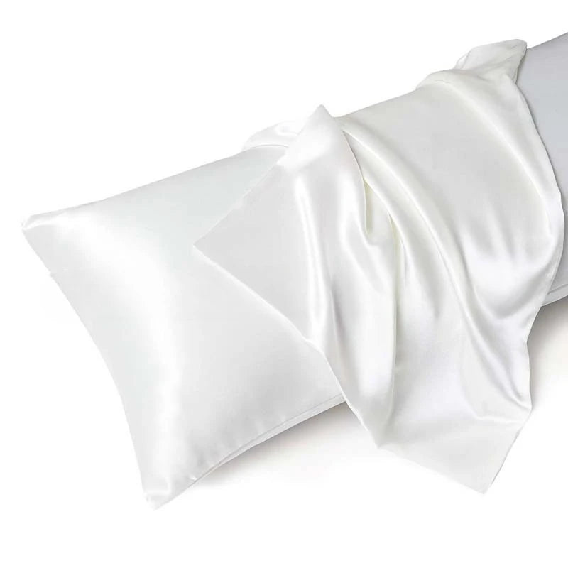 Taie d'Oreiller Satin Paire x2 — Anti-Allergie Fermeture Enveloppe